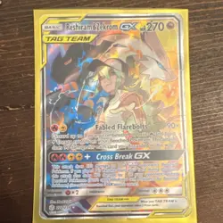 Pokemon TCG Reshiram & Zekrom GX SM-Cosmic Eclipse Ultra Rare Full Art 222/236 - Image 1