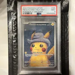 2023 Pokemon Promo x Van Gogh Pikachu with Grey Felt Hat #085 PSA 9 - Image 1