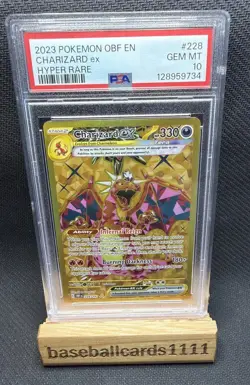PSA 10 Charizard EX 228/197 Pokemon Scarlet Violet Obsidian Flames Gold Hyper P3 - Image 1