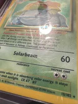 Pokemon TCG Venusuar Base Set 1999 Holo Rare Unlimited Foil Wizards WOTC vintage - Image 4