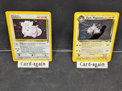 Pokemon TCG Dark Magneton 11/82 and Clefairy 6/130 Unlimited Holo Rare, Damaged! - Image 1