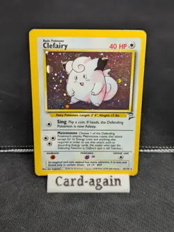 Pokemon TCG Dark Magneton 11/82 and Clefairy 6/130 Unlimited Holo Rare, Damaged! - Image 2