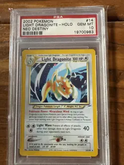 2002 Pokemon Neo Destiny # 14 Light Dragonite Holo PSA 10 Card LOW POP GEM MINT! - Image 1