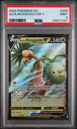 2022 POKEMON GO #005 ALOLAN EXEGGUTOR V PSA 9 - Image 1