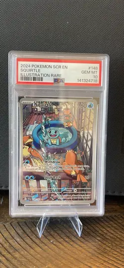 Pokemon Squirtle TCG Illustration Rare Card PSA 10 Stellar Crown 148/142 - Image 1