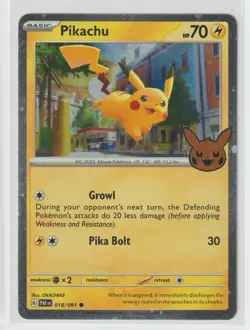 PIKACHU 018/091 COMMON PALDEAN FATES POKEMON NM/M - Image 1