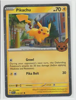 PIKACHU 018/091 COMMON PALDEAN FATES POKEMON NM/M - Image 1