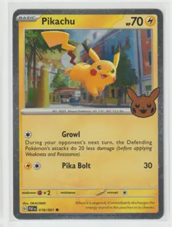 PIKACHU 018/091 COMMON PALDEAN FATES POKEMON NM/M - Image 1