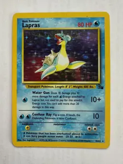 Lapras 10/62 Fossil Holo Rare Pokemon Card TCG LP - Image 1