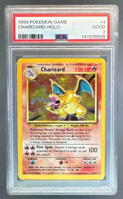 1999 Pokemon Unlimited 4 Charizard Holo PSA 2 141376508 - Image 1