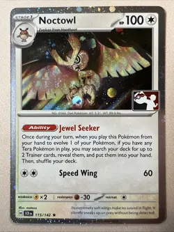 Pokemon Card - Noctowl - Cosmos HOLO Promo (115/142) Prize Pack Series Cards NM - Image 1