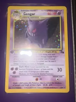 1999 Pokemon Gengar 5/62 Fossil Holo First Edition - Image 2