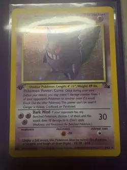 1999 Pokemon Gengar 5/62 Fossil Holo First Edition - Image 3