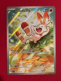 Scorbunny Full Art Holo 225/217 Ascended Heroes Pokemon TCG Illustration Rare - Image 1
