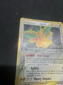 Pokemon TCG Dragonite Reverse Holo Rare Delta Species 3/113 Damaged - Image 3