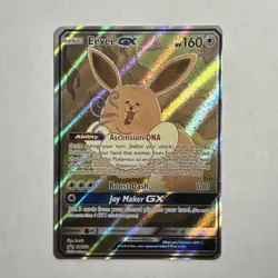 Pokemon Eevee GX Full Art Promo Holo SM233 SM 160 HP Card Pokemon TCG Card Stock - Image 1