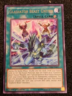YuGiOh! - Gladiator Beast United CHIM-EN057 Rare 1st Edition Near Mint - Image 1