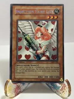 YuGiOh Injection Fairy Lily 1st Edition LOD-100 Secret Rare Legacy of Darkness - Image 1