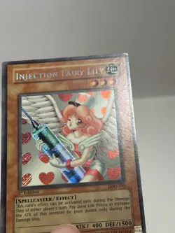 YuGiOh Injection Fairy Lily 1st Edition LOD-100 Secret Rare Legacy of Darkness - Image 3