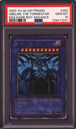 Yu-Gi-Oh 2003 Egyptian God Cards Slifer Obelisk Ra GBI Promo PSA 9 10 10 Lot - Image 5