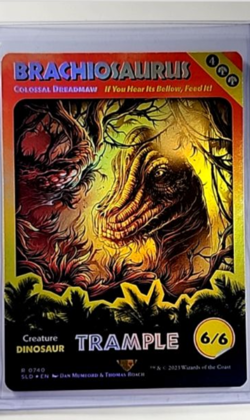 MTG Magic The Gathering SLD Secret Lair Borderless Poster Foil 740 Brachiosaurus - Image 1