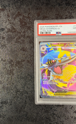 2025 POKEMON PFL EN MEGA SHARPEDO EX ULTRA RARE #113 MINT 💎 PSA 9 - Image 3