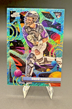 2025 Topps Cosmic Chrome Drew Romo RC Aqua Equinox Refractor #/199 Rockies - Image 1