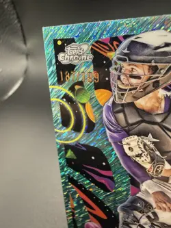 2025 Topps Cosmic Chrome Drew Romo RC Aqua Equinox Refractor #/199 Rockies - Image 2