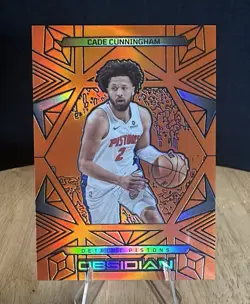 2024-25 Panini Obsidian Cade Cunningham Orange /125. Detroit Pistons - Image 1