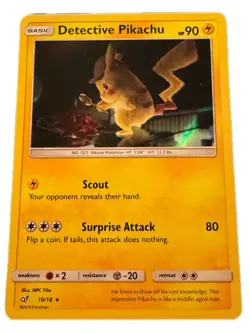 Pokemon Detective Pikachu 10/18 Holo Rare Movie Promo LP Card - Image 1