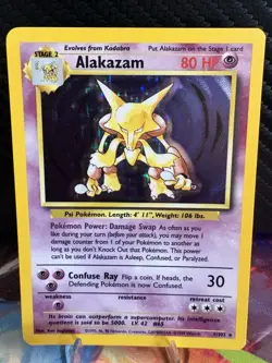 Alakazam 1/102 Holo Rare Base Set WOTC 1999 Pokemon Card LP - Image 1