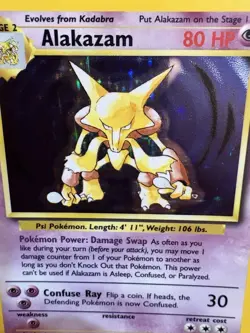 Alakazam 1/102 Holo Rare Base Set WOTC 1999 Pokemon Card LP - Image 2