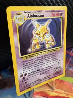 Alakazam 1/102 Holo Rare Base Set WOTC 1999 Pokemon Card LP - Image 4