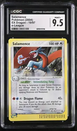 CGC 9.5 Salamence 2004 EX Dragon Holo 19/97 e-League Pokemon Card - Image 1