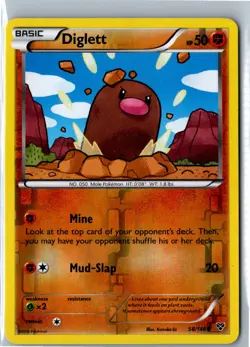 Diglett 58/146 Reverse Holo XY Base Set Pokemon Card MP - Image 1