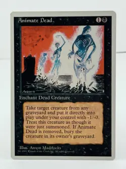 MTG**Animate Dead 4th Edition Regular**LP NM** Vintage Magic the Gathering - Image 1