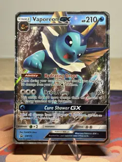 Vaporeon GX SM172 Holo Ultra Rare Black Star Promo Pokemon TCG Eeveelution HP - Image 1