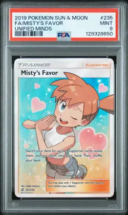 PSA 9 Misty's Favor 235/236 - Pokemon Unified Minds - Ultra Rare - Image 1