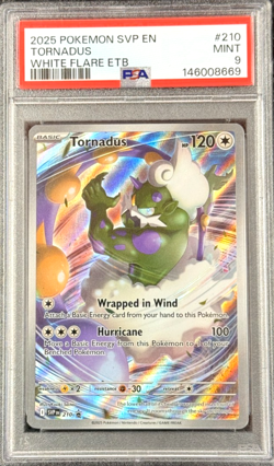 2025 POKEMON SVP EN TORNADUS WHIITE FLARE ETB #210 MINT 💎 PSA 9 - Image 1