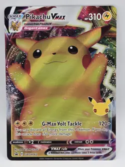 Pokemon Pikachu TCG VMAX SWSH062 Celebrations Full Art Black Star Promo NM/M - Image 1