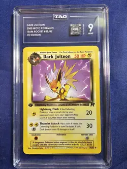 TAG 9 2000 Pokemon Team Rocket First 1st Edition Dark Jolteon #38/82 - Image 3