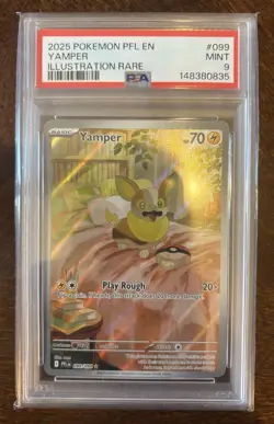 Pokemon 2025 Yamper 099/094 Full Art IR Phantasmal Flames PSA 9 - Image 1