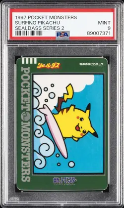 1997 POCKET MONSTERS SEALDASS SER 2 SURFING PIKACHU PSA 9 - Image 1