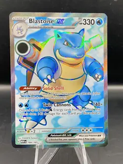 Pokemon TCG Blastoise ex Scarlet & Violet-151 184/165 Holo Ultra Rare - Image 1