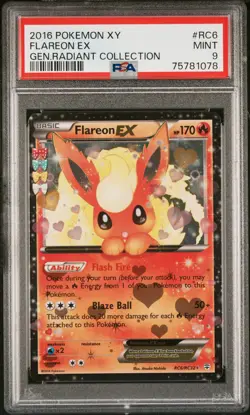 2016 Pokemon Xy Generations Radiant Collection Flareon EX #RC6 PSA 9 - Image 1
