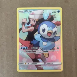 Pokemon TCG Piplup Holo Secret Rare Card Cosmic Eclipse 239/236 - Image 1