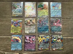 Pokemon EX/V Card Lot (12 Cards) – Rayquaza, Mewtwo, Eevee Evolutions – Bundle - Image 1
