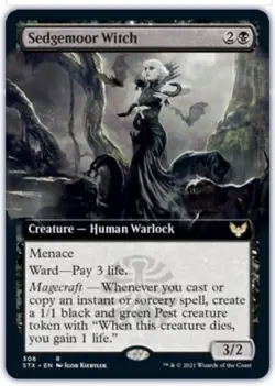 MTG Magic the Gathering Strixhaven Extended Art Sedgemoor Witch - NM/M - Image 1