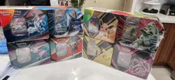 Pokemon Trading Cards TCG 4 PACK Tins Sealed. - Image 1