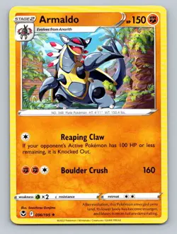 Pokemon Armaldo SWSH12: Silver Tempest 096/195 Near Mint NM - Image 1